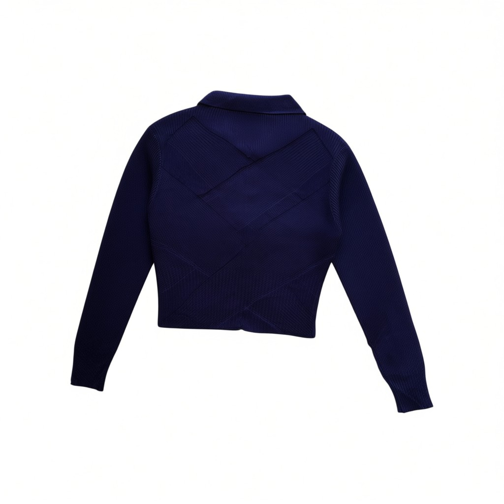 Suéter con zipper de mujer en color azul marino - Imagen 2