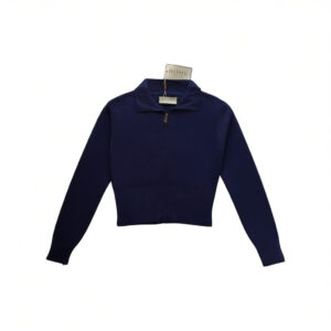 Suéter con zipper de mujer en color azul marino