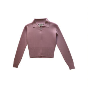 Suéter con zipper de mujer en color rosa pálido