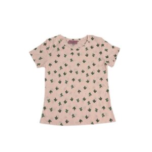 Playera color rosada claro con diseños de saguaro y nopales, manga corta para mujer