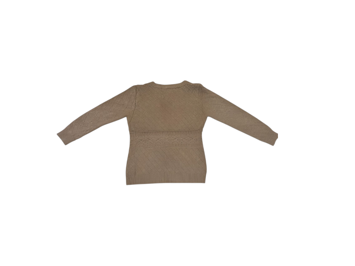 suéter de mujer color beige oscuro con frontal abierto - Imagen 2